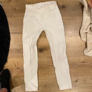 white lulu leggings
